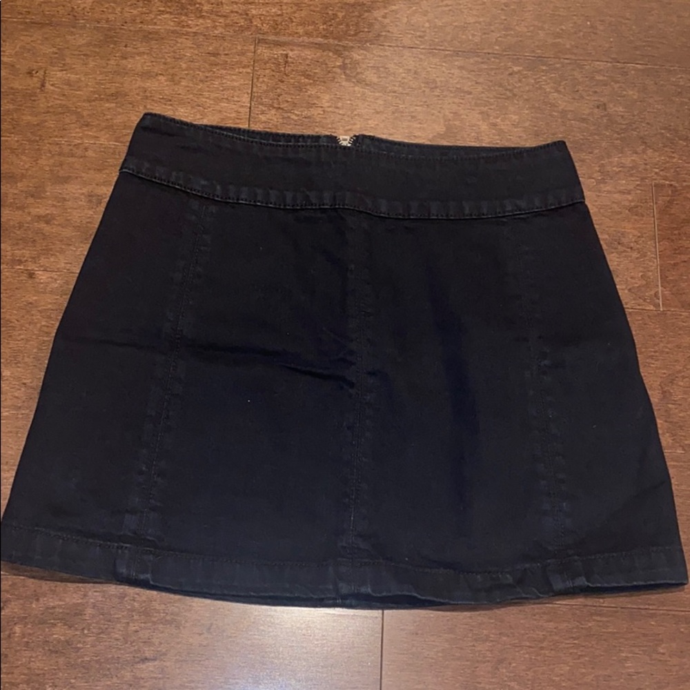 Free People black denim skirt